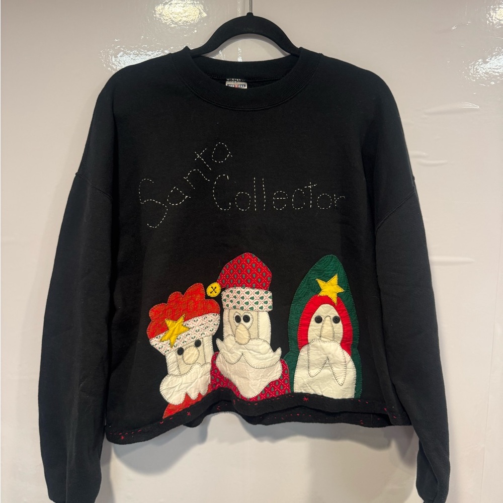 Black Vintage Santa Collector Christmas Sweatshirt